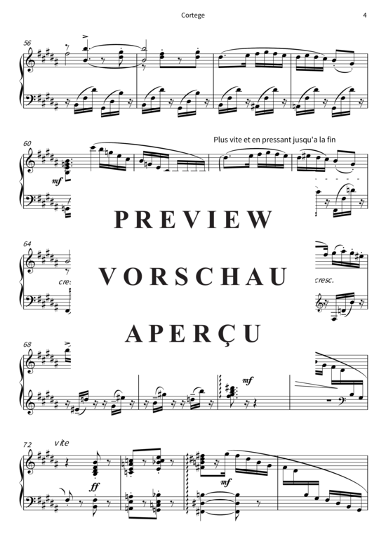 Product gallery: Page 7 of 9 Cortege - No. 3 de Trois morceaux (pour piano) , , Piano Solo