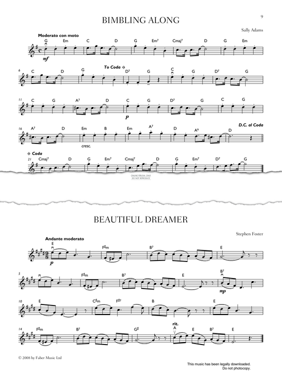 Produktgalerie: Seite 1 von 1 Beautiful Dreamer, Stephen Foster, Violine