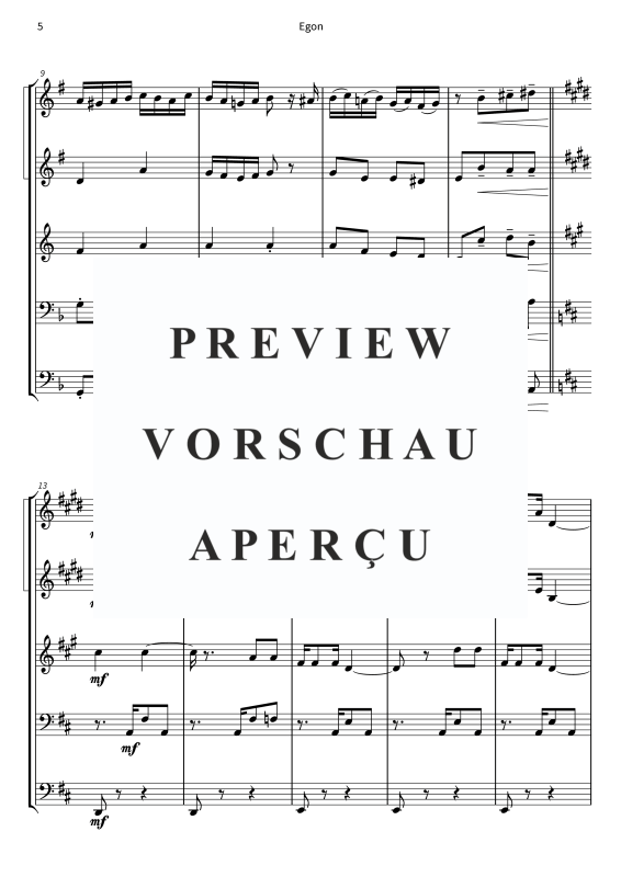 Produktgalerie: Seite 7 von 11 Egon - Schwungvoller Tango-Schlager, , Blechbläser Quintett