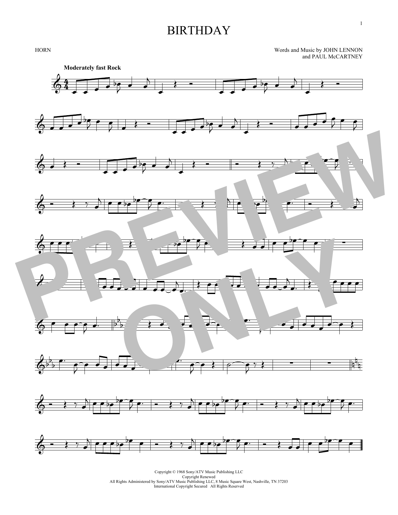 Produktgalerie: Seite 1 von 1 Birthday, The Beatles, Horn