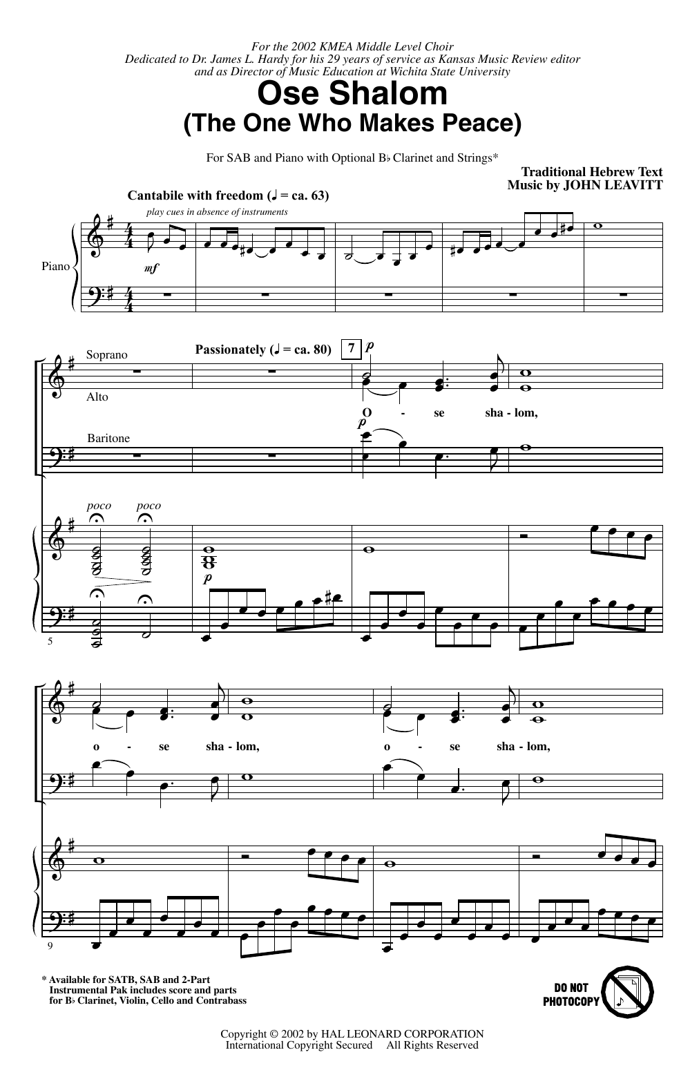 Produktbild zu: Ose Shalom (The One Who Makes Peace)