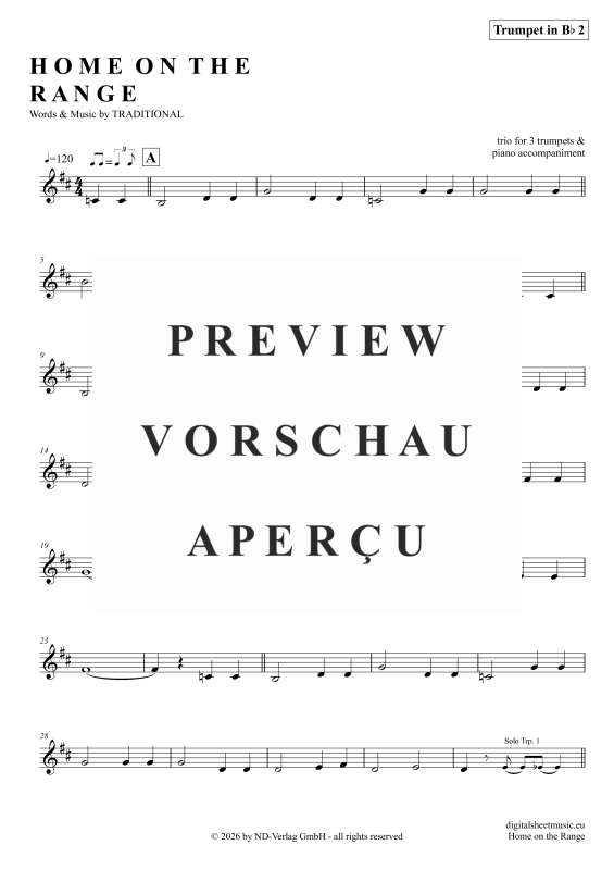 gallery: Home On The Range, American Folk Song, (Trompeten Trio + Klavier)