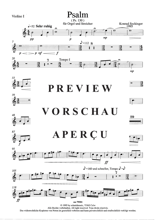 Product gallery: Page 2 of 3 Psalm , , (organ + strings) Violin 1