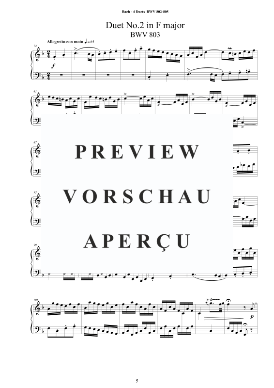 Produktgalerie: Seite 6 von 11 4 Duette BWV 802-805, , Cembalo/Klavier Solo