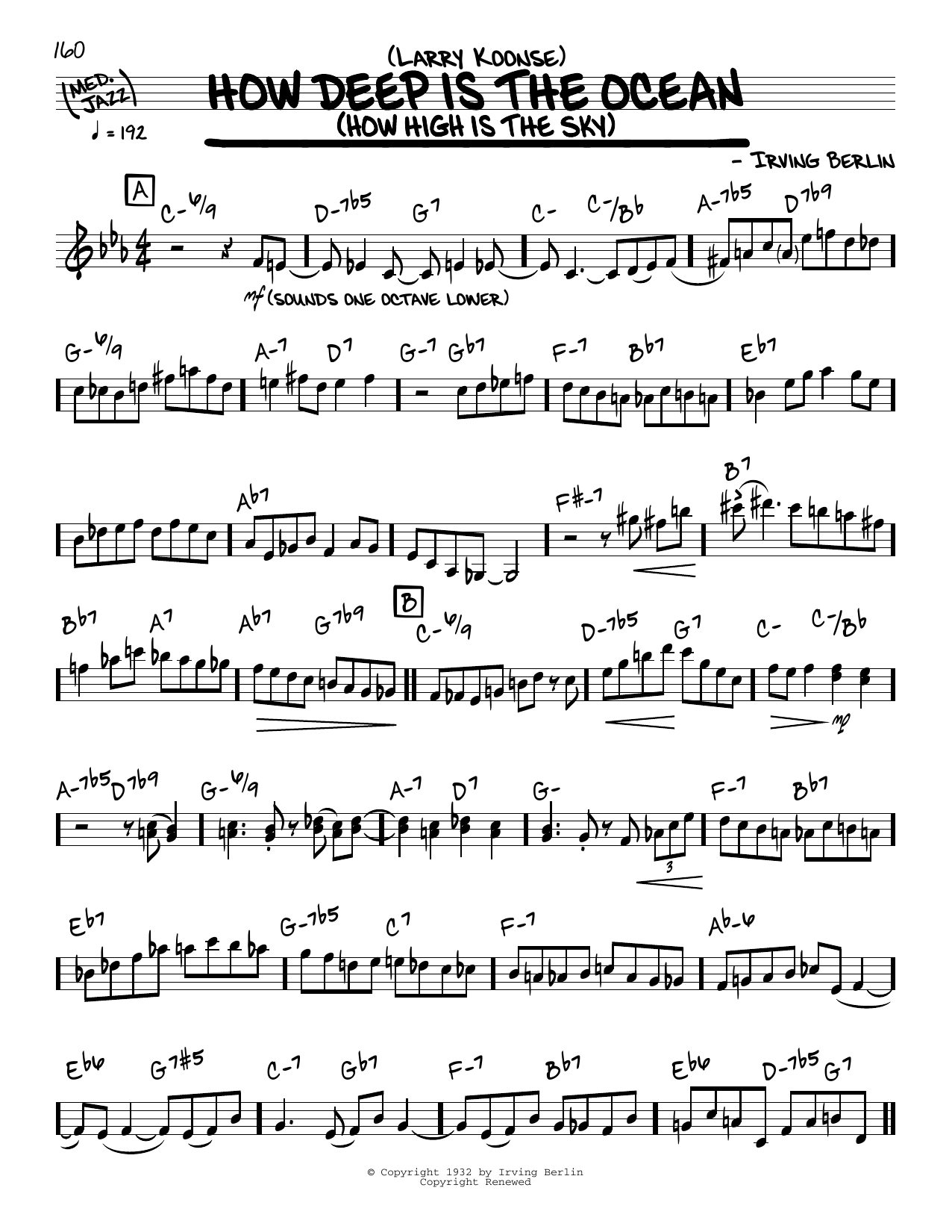 Produktbild zu: How Deep Is The Ocean (solo only)