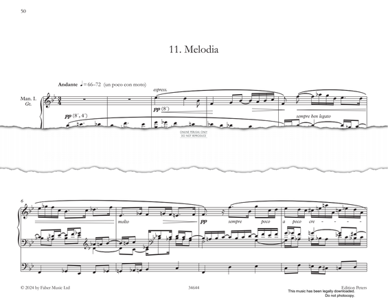 Product gallery: Page 1 of 1 Melodia (from 'Twelve Pieces' Op.59, Vol II), Max Reger