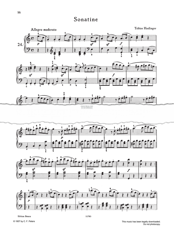 Produktgalerie: Seite 1 von 1 Sonatina C-major, Allegro moderato, Tobias Haslinger, Klavier
