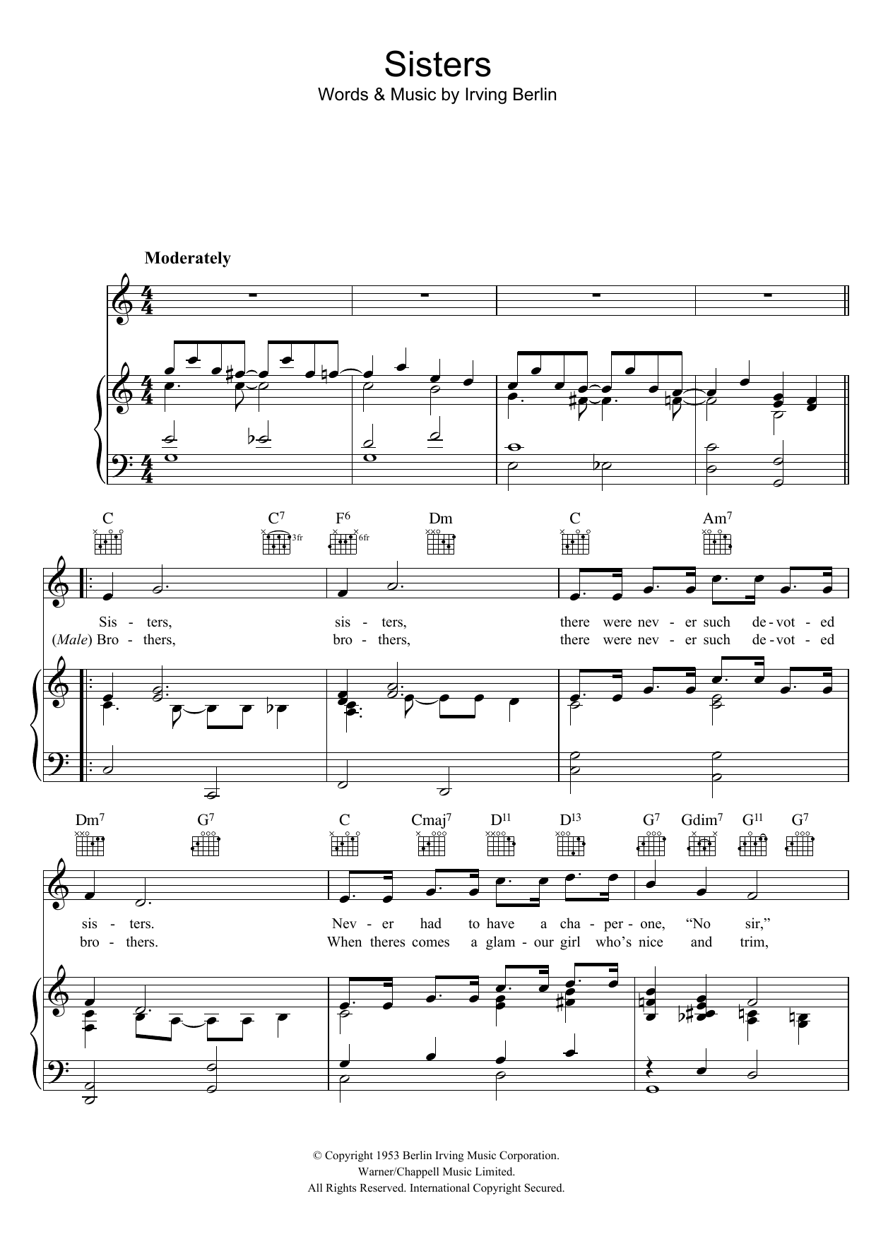 Produktgalerie: Seite 1 von 1 Sisters, Irving Berlin, Gesang, Gitarre, Klavier