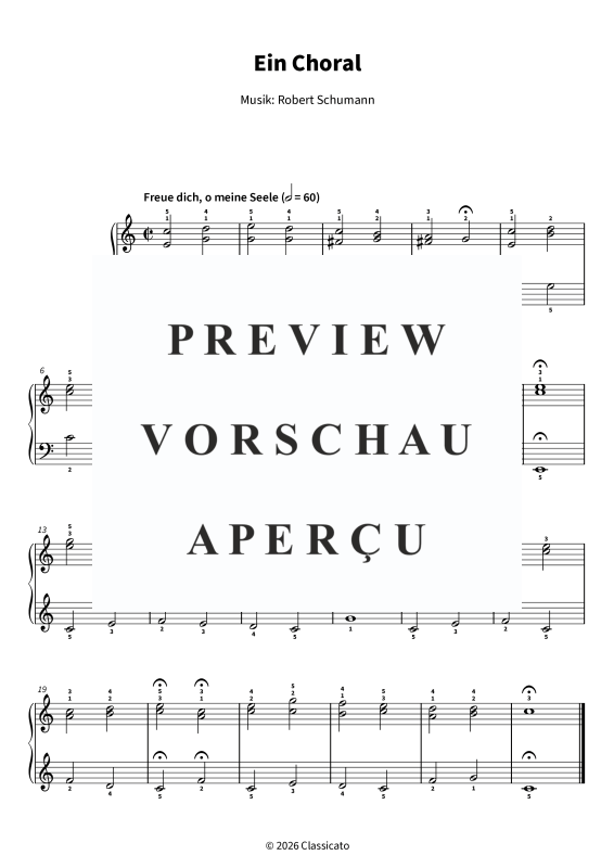 Product gallery: Page 1 of 5 Ein Choral - Nr. 4 aus Album für die Jugend op. 68 · Vereinfachte Fassung, , Solo Piano