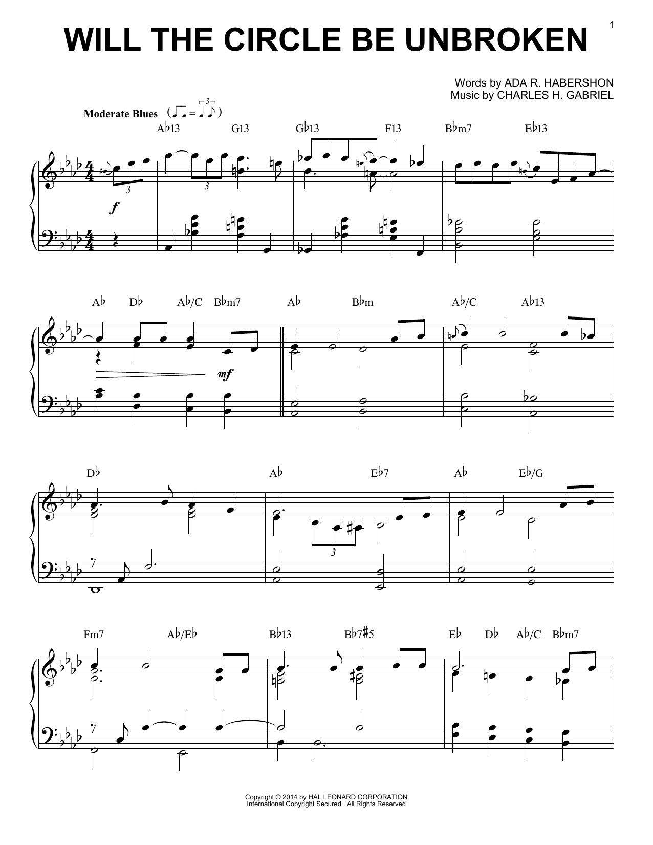 Produktbild zu: Will The Circle Be Unbroken [Jazz version] (arr. Brent Edstrom)