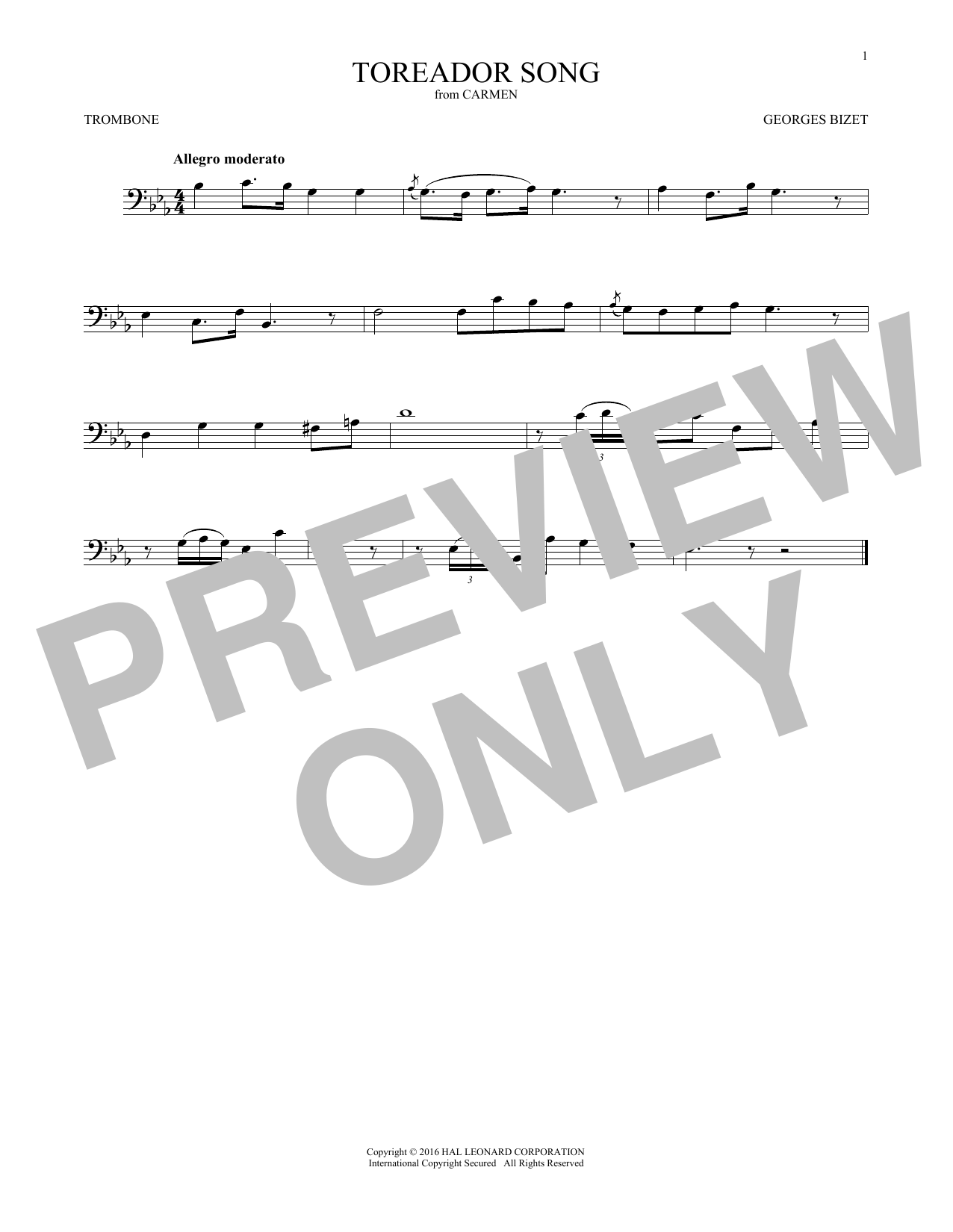 Product gallery: Page 1 of 1 Toreador Song, Georges Bizet