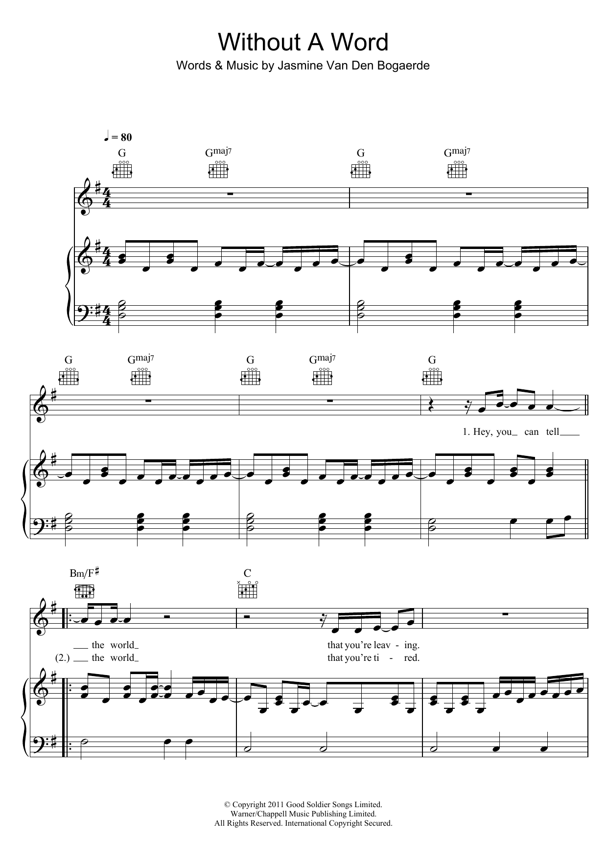 Produktgalerie: Seite 1 von 1 Without A Word, Birdy, Gesang, Gitarre, Klavier