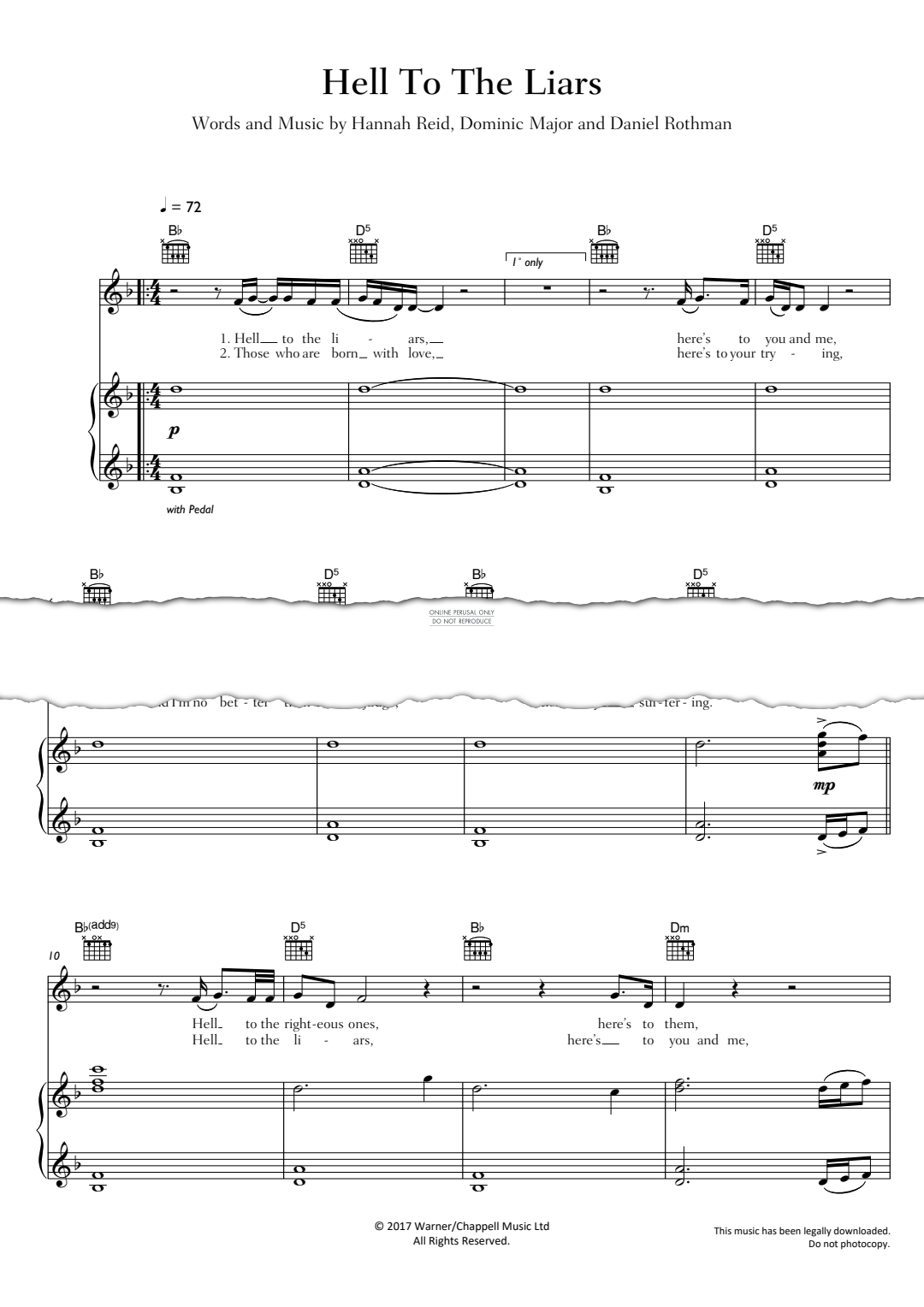 Produktgalerie: Seite 1 von 1 Hell To The Liars, London Grammar, Gesang, Gitarre, Klavier