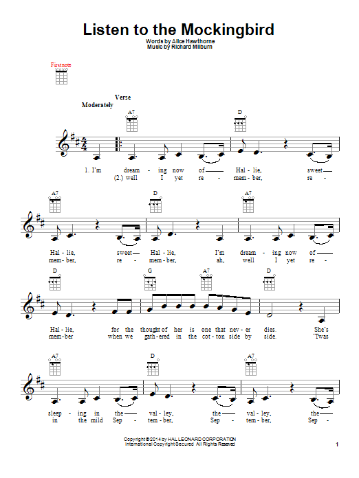 Product gallery: Page 1 of 1 Listen To The Mocking Bird, Alice Hawthorne