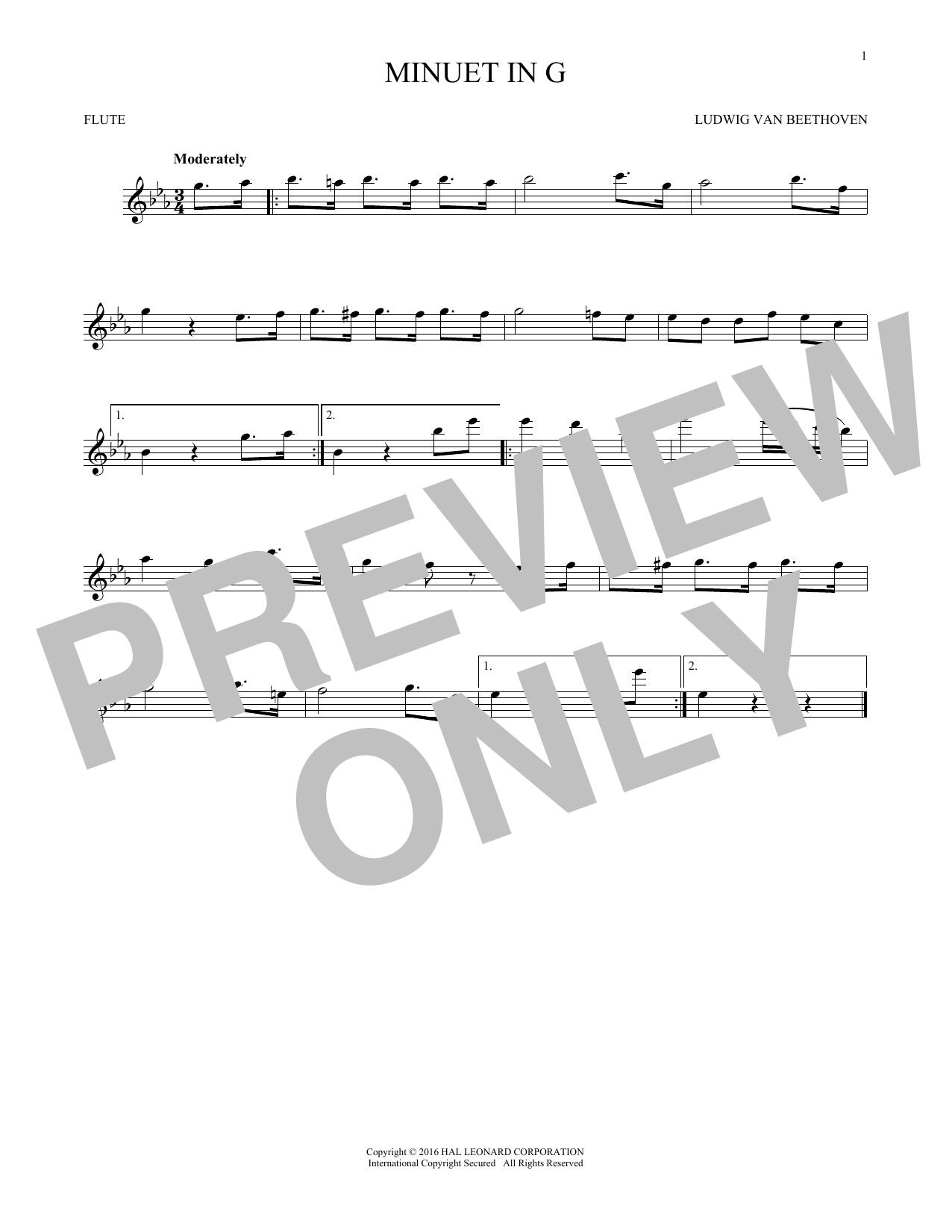 Product gallery: Page 1 of 1 Minuet In G, Johann Sebastian Bach