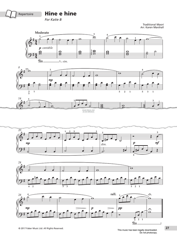 Produktgalerie: Seite 1 von 1 Hine E Hine, Maori Traditional, Klavier