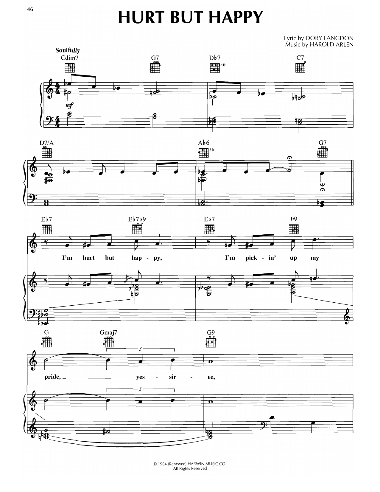 Produktgalerie: Seite 1 von 1 Hurt But Happy, Harold Arlen, Gesang, Gitarre, Klavier