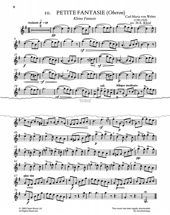Product gallery: Page 1 of 1 Petite Fantasie (Oberon), Carl Maria von Weber