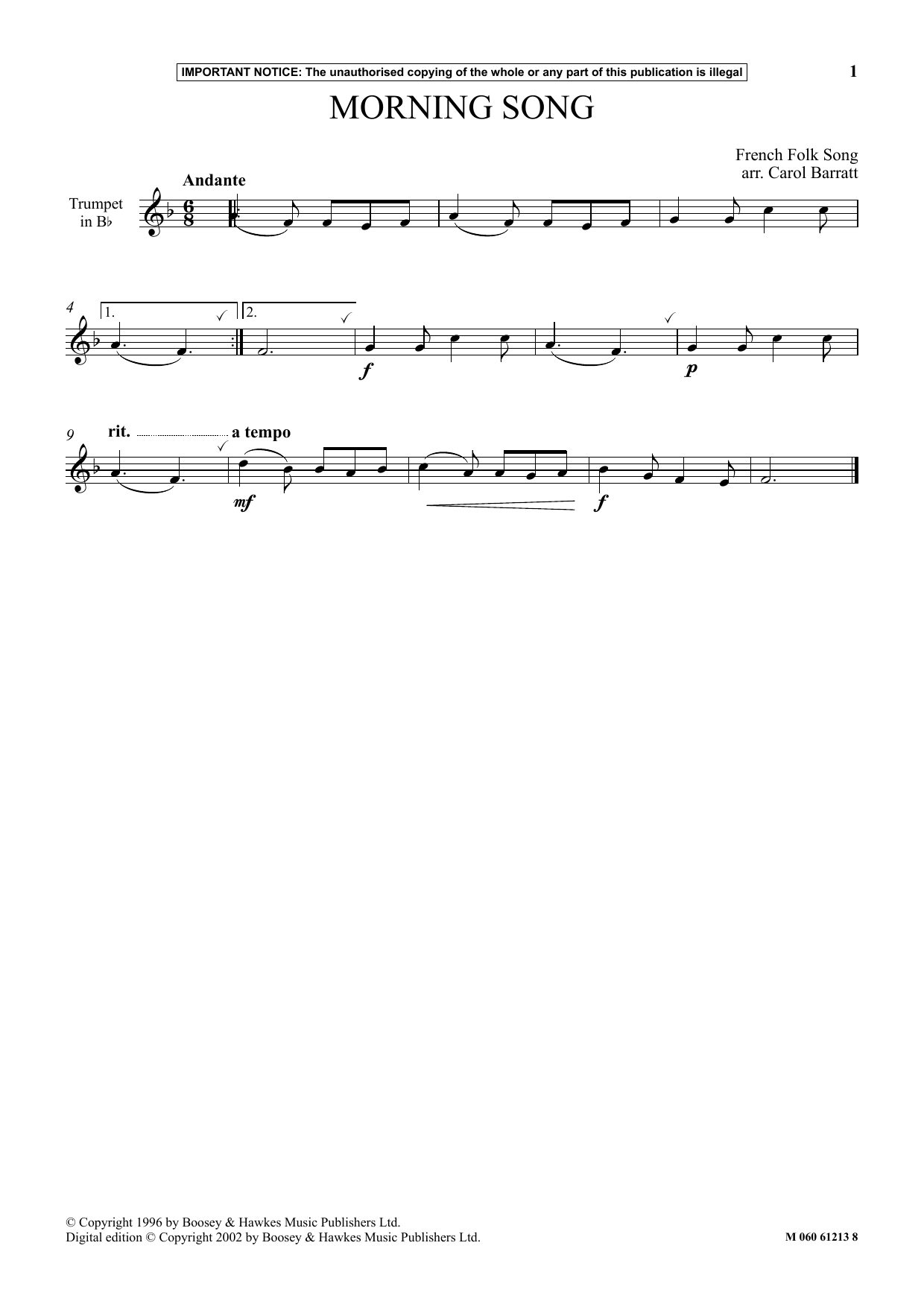 Produktbild zu: Morning Song