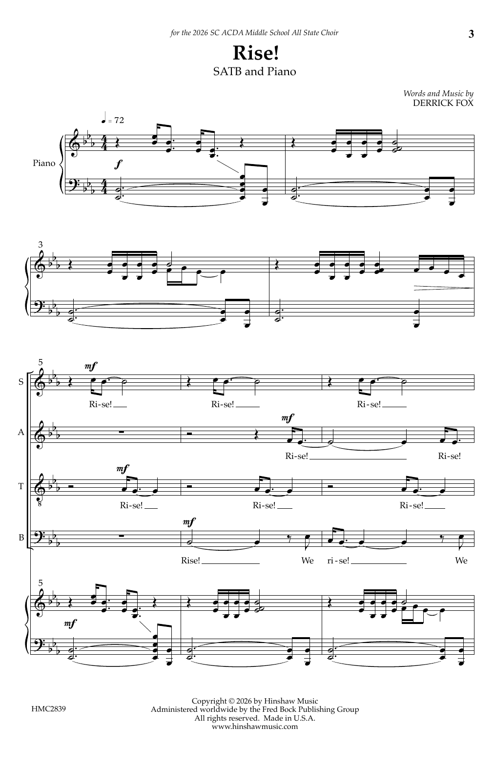 Produktgalerie: Seite 1 von 1 Rise!, Derrick Fox, Chor