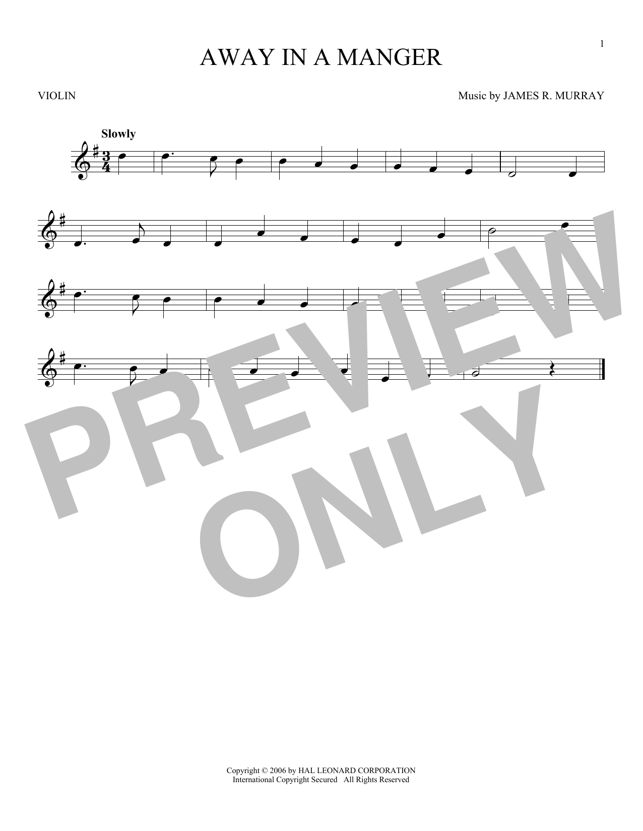 Product gallery: Page 1 of 1 Away In A Manger, James R. Murray