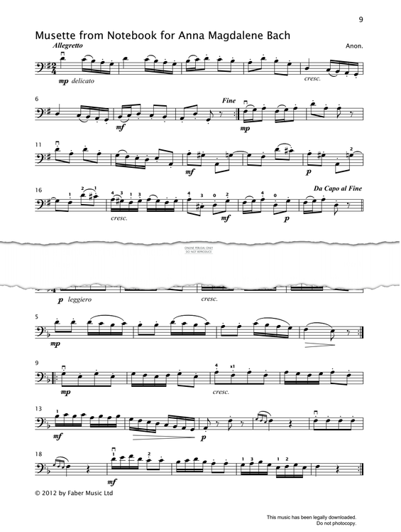 Produktgalerie: Seite 1 von 1 Musette, Johann Sebastian Bach, Violoncello