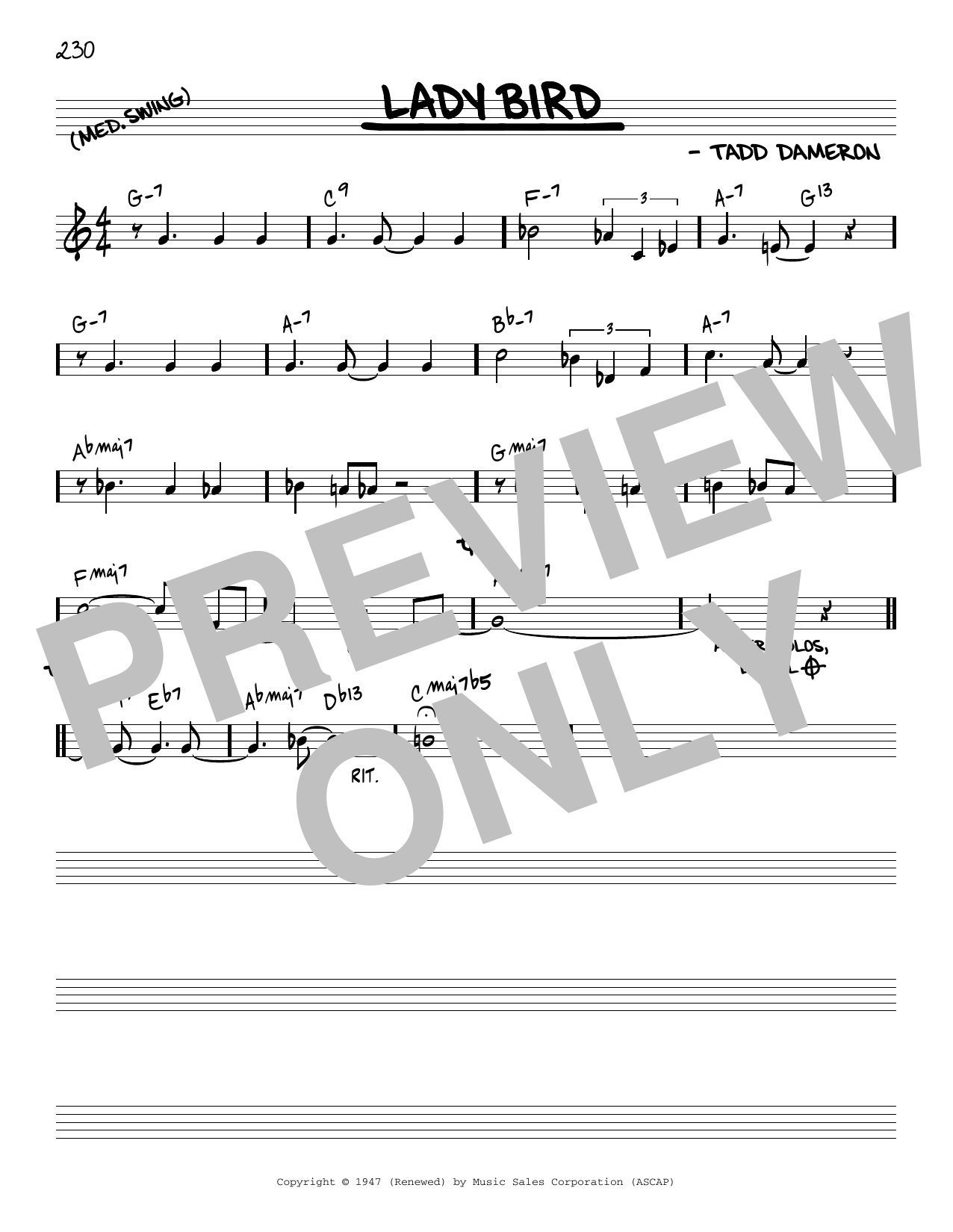 Produktbild zu: Lady Bird [Reharmonized version] (arr. Jack Grassel)