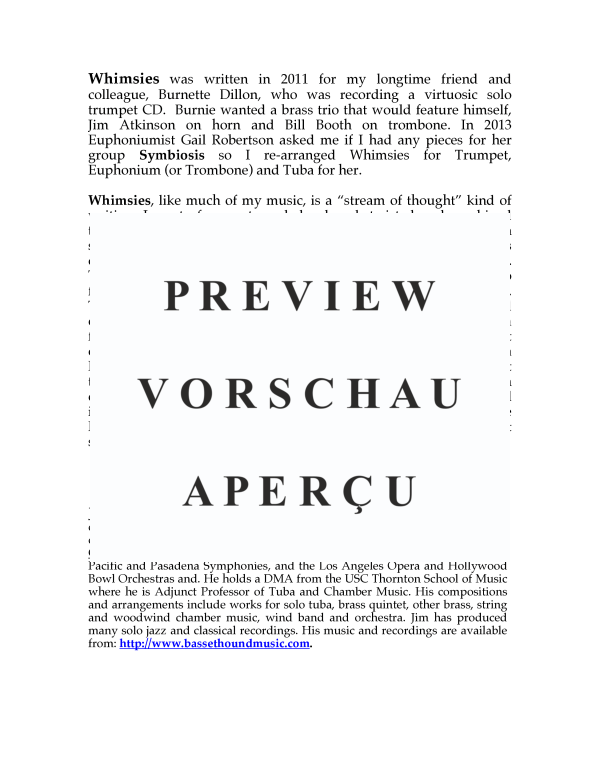 Produktgalerie: Seite 3 von 11 Whimsies, , (Blechbläser Trio Trompete in C, Horn in F + Posaune)