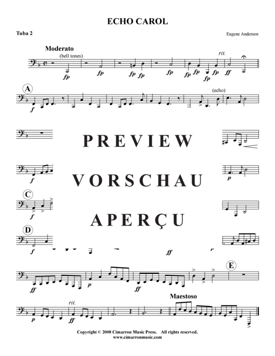 Product gallery: Page 9 of 9 The Echo Carol , , (Tuba Quartet: 2x Baritone, 2xTuba)