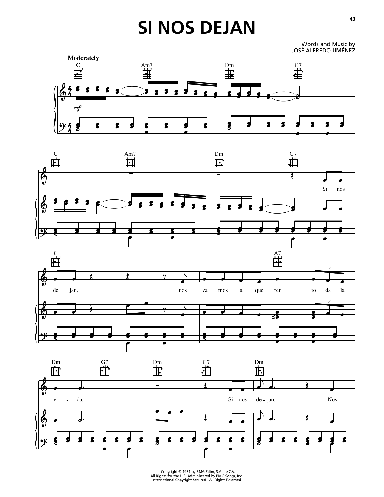 Produktgalerie: Seite 1 von 1 Si Nos Dejan, Jose Alfredo Jimenez, Gesang, Gitarre, Klavier