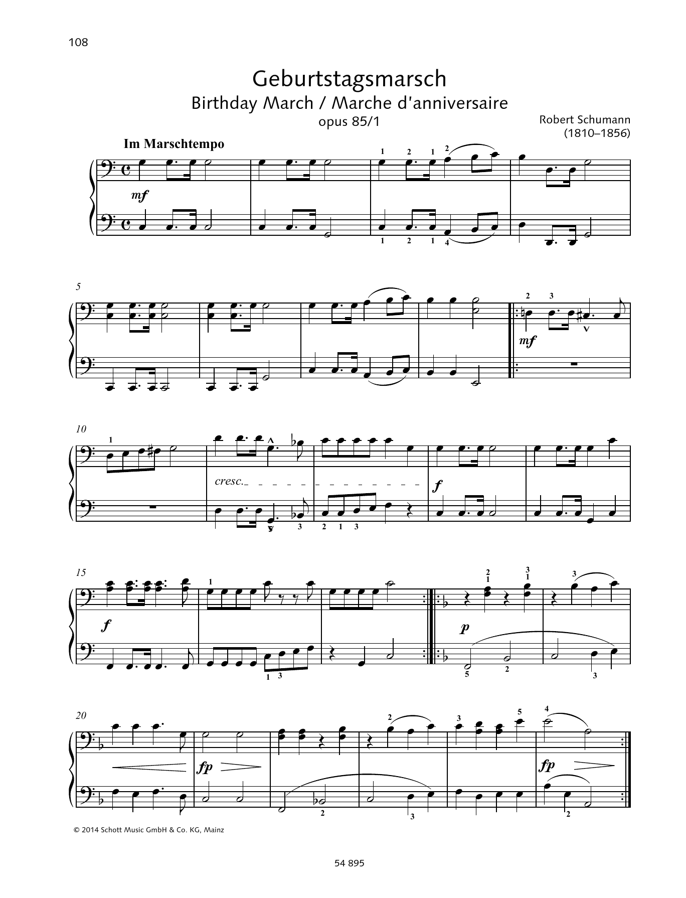 Produktbild zu: Birthday March op. 85 No. 1