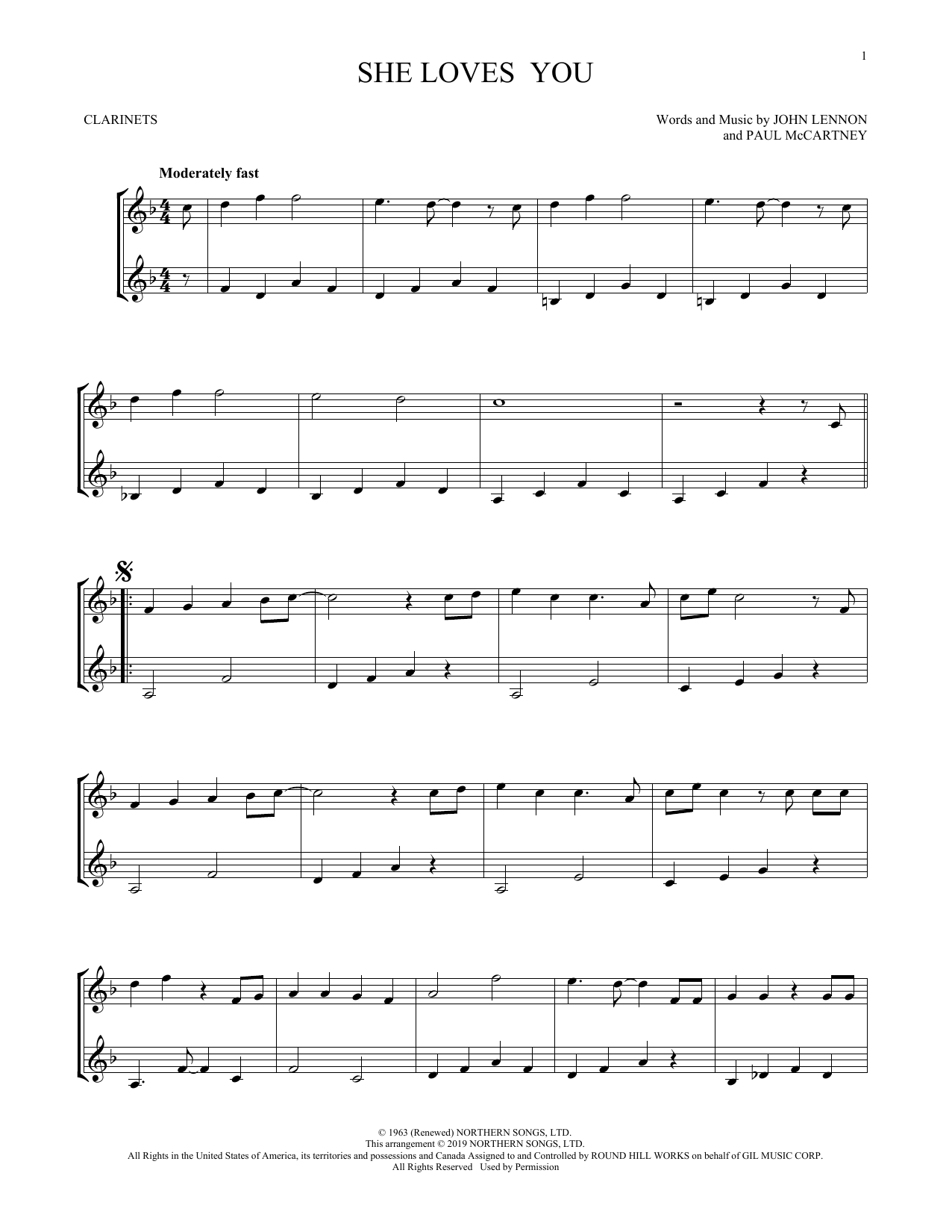 Product gallery: Page 1 of 1 She Loves You (arr. Mark Phillips), The Beatles