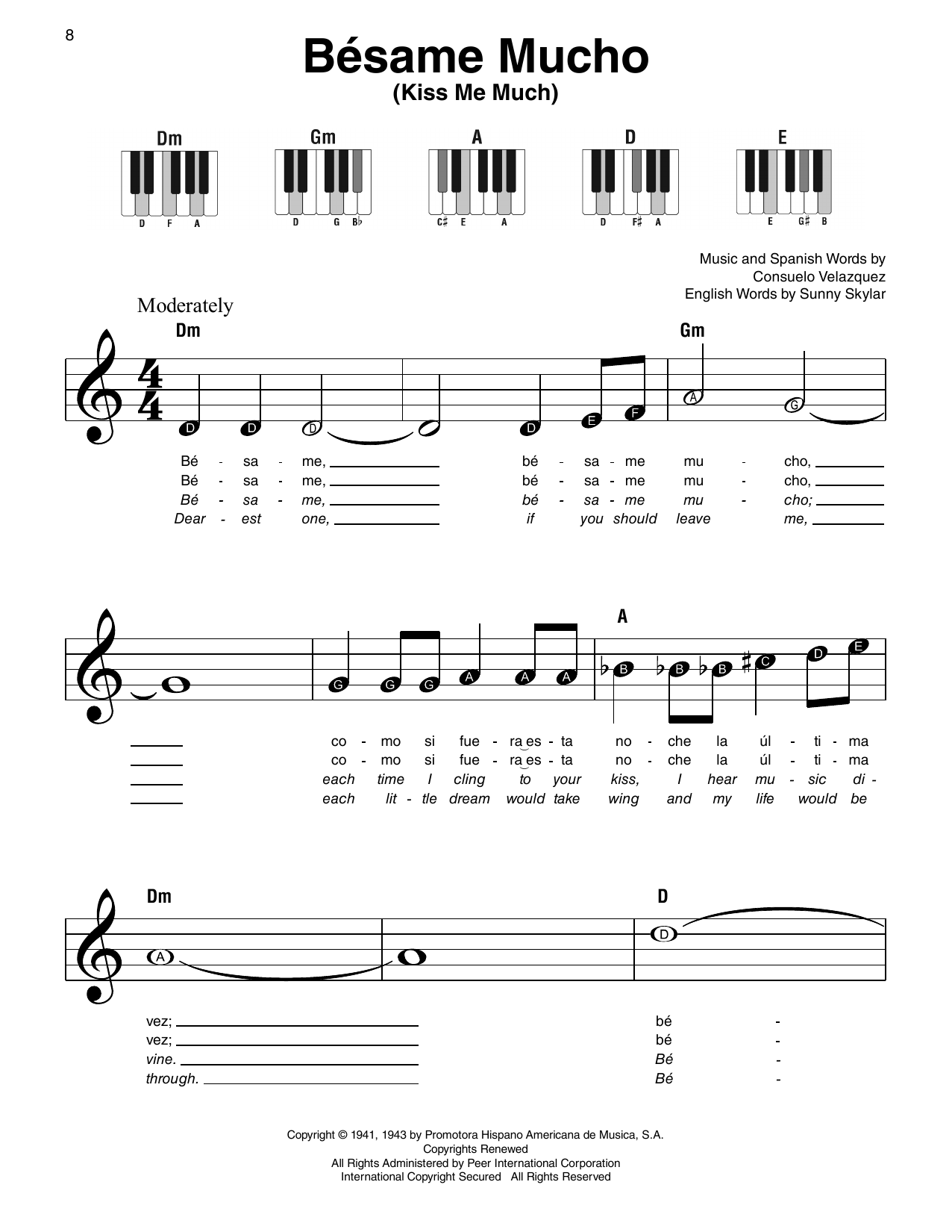 Produktgalerie: Seite 1 von 1 Bésame Mucho (Kiss Me Much), Consuelo Velazquez, Klavier