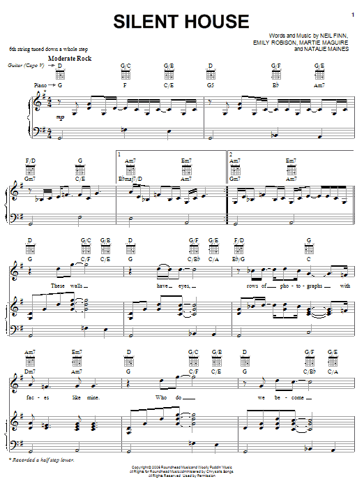 Produktgalerie: Seite 1 von 1 Silent House, Crowded House, Gesang, Gitarre, Klavier