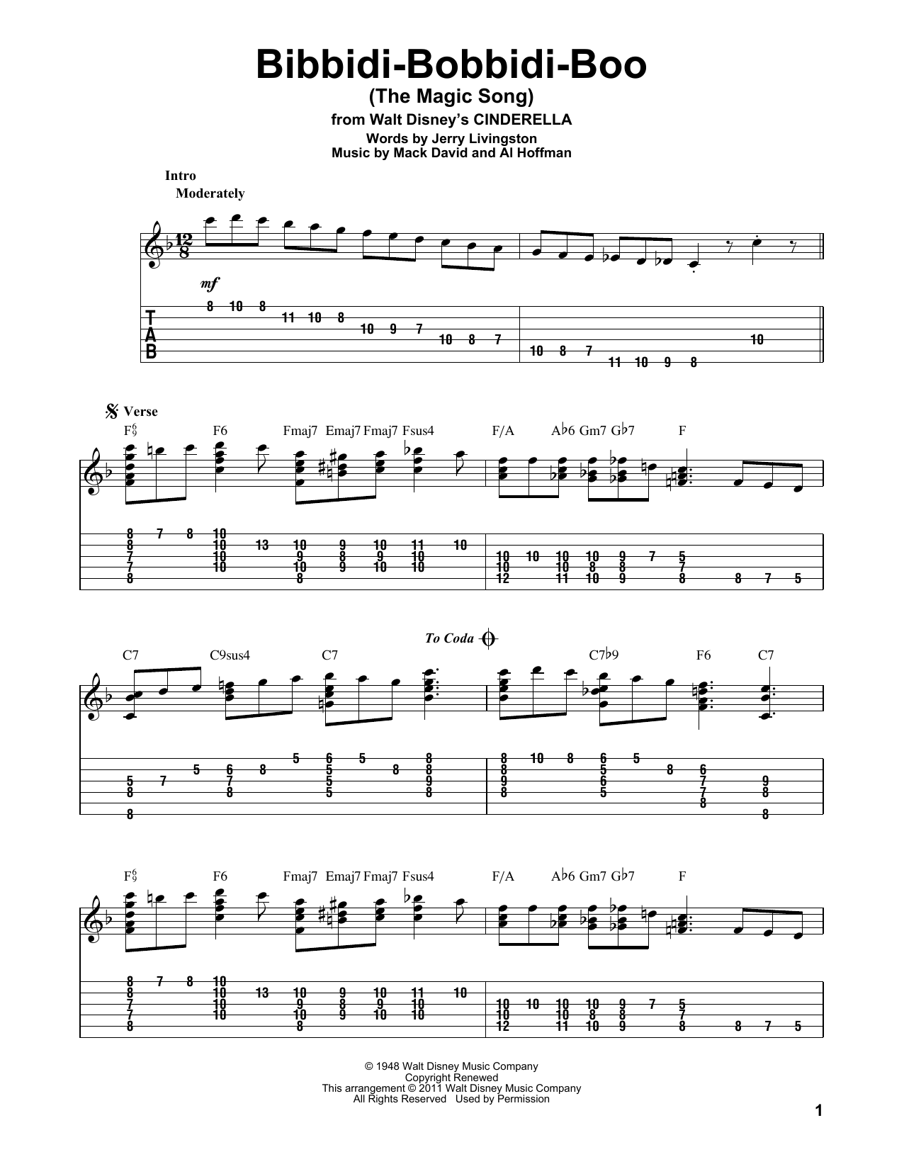 Product picture to: Bibbidi-Bobbidi-Boo (The Magic Song) (from Cinderella)