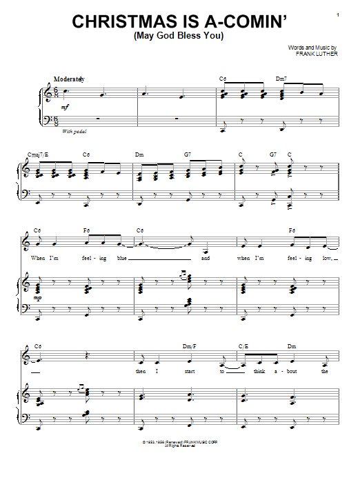 Produktbild zu: Christmas Is A-Comin' (May God Bless You)