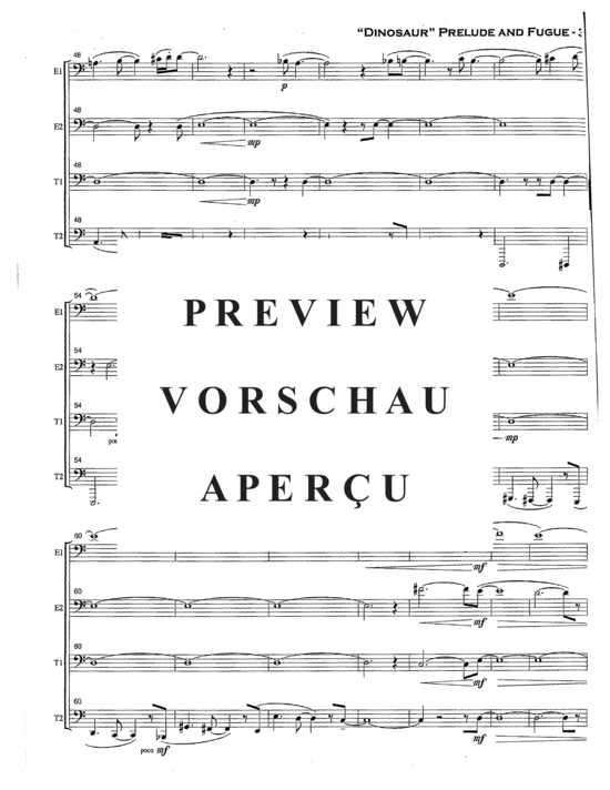 Product gallery: Page 8 of 21 Dinosaur Prelude and Fugue , , (Tuba Quartett EETT)