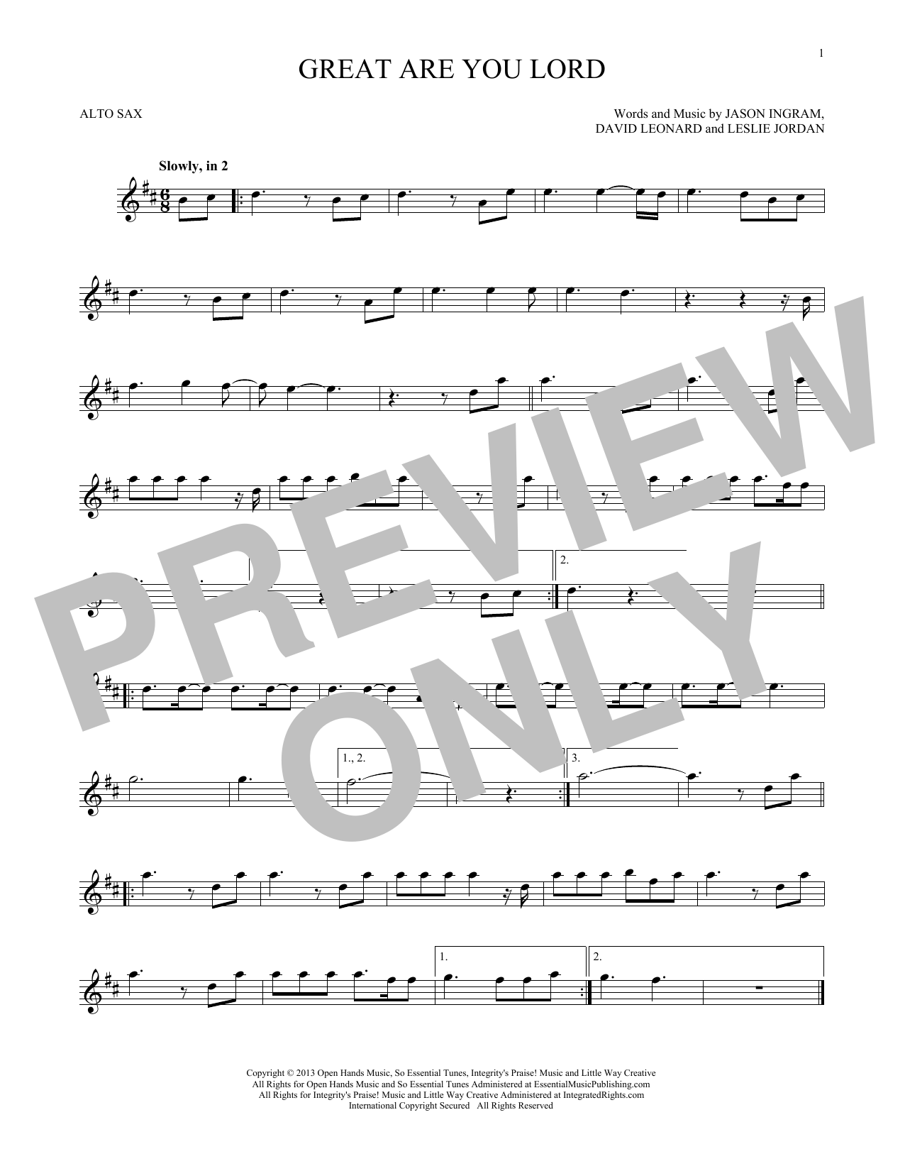 Product gallery: Page 1 of 1 Great Are You Lord, All Sons & Daughters