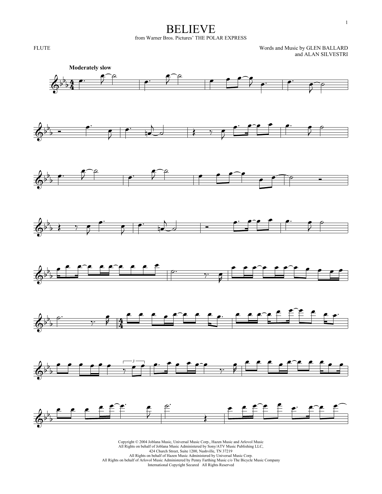 Product gallery: Page 1 of 1 Believe (from The Polar Express), Josh Groban