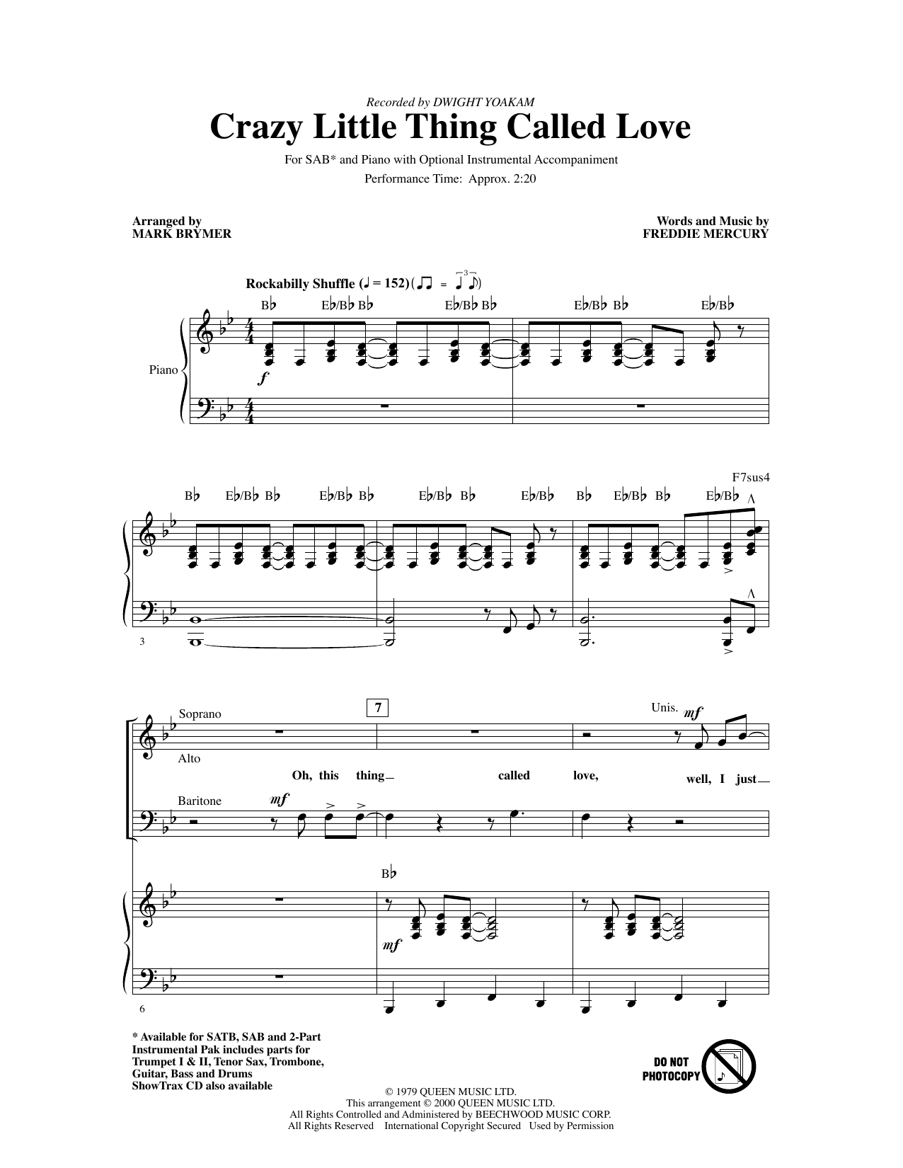 Produktbild zu: Crazy Little Thing Called Love (arr. Mark Brymer)
