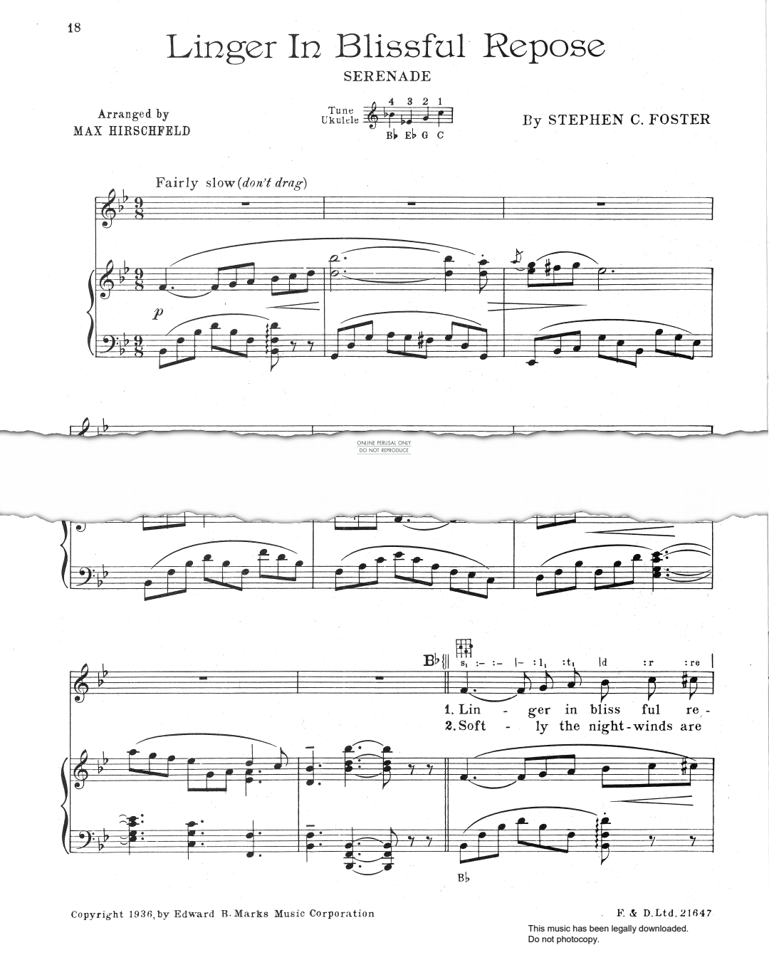 gallery: Linger In Blissful Repose, Stephen Foster, Gesang, Gitarre, Klavier