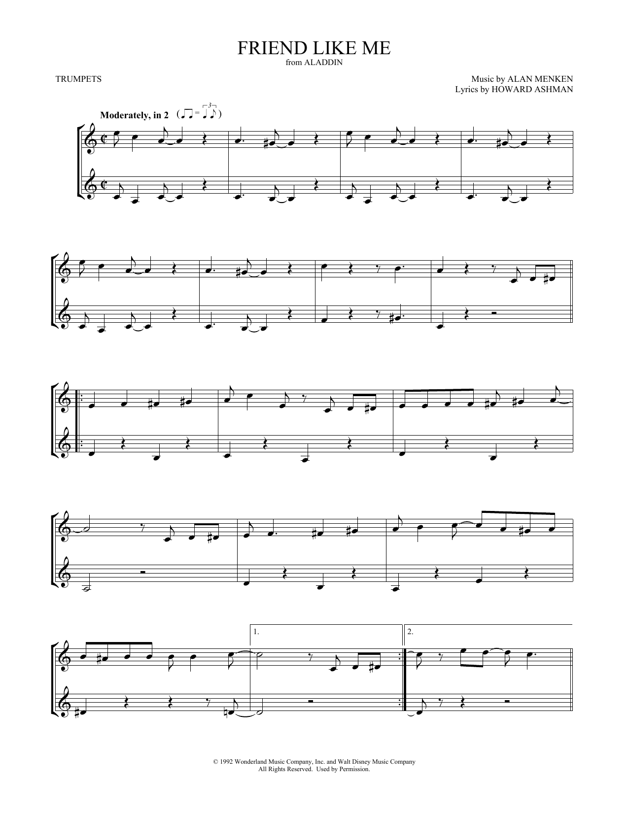 Product gallery: Page 1 of 1 Friend Like Me (from Aladdin), Alan Menken & Howard Ashman