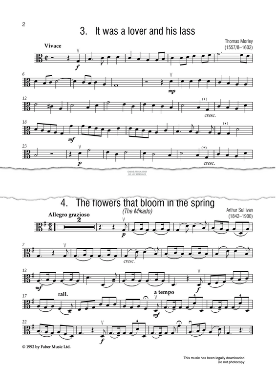 Produktgalerie: Seite 1 von 1 The Flowers That Bloom In The Spring (from 'The Mikado'), Arthur S. Sullivan, Klavier, Viola