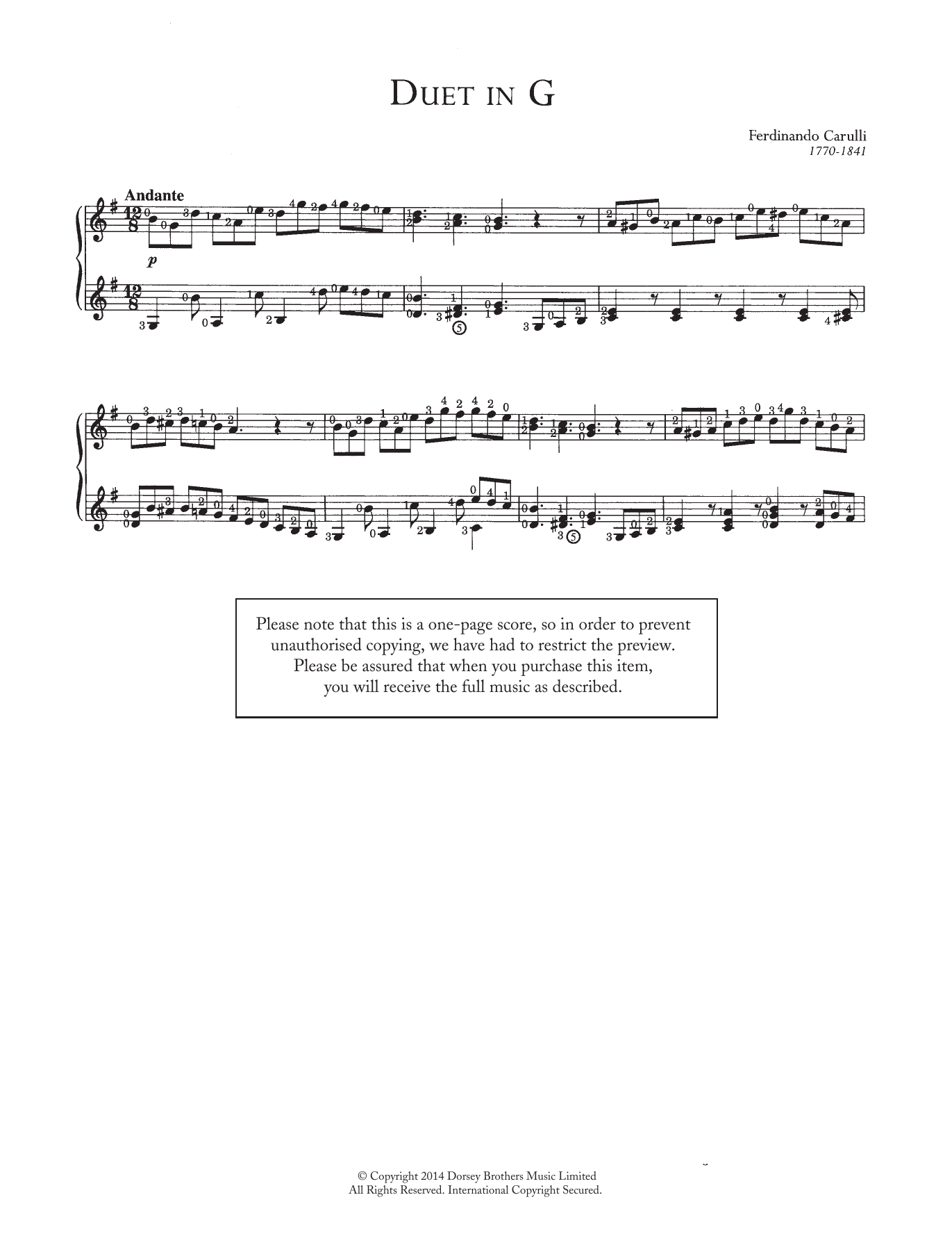 Produktbild zu: Duet In G