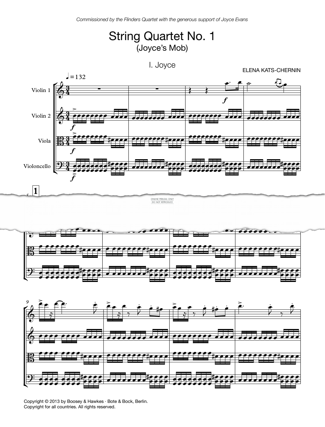Product picture to: String Quartet No. 1 (Joyce’s Mob)