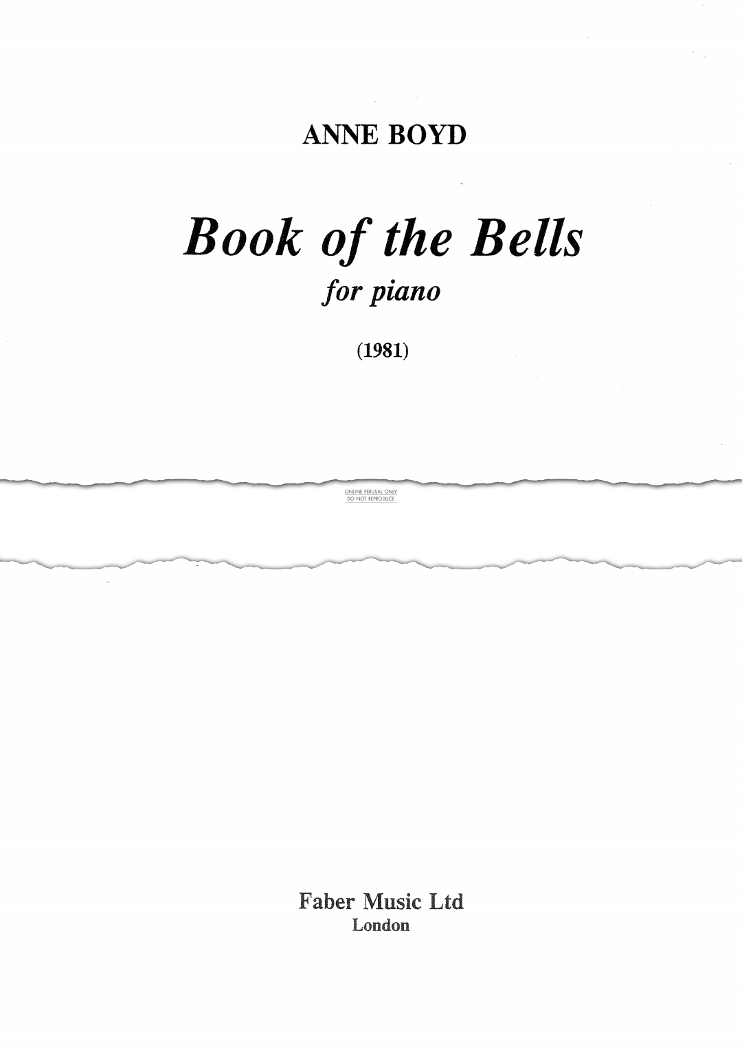 Produktgalerie: Seite 1 von 1 Book of the Bells, Anne Boyd, Klavier