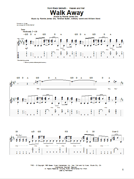 Produktgalerie: Seite 1 von 1 Walk Away, Black Sabbath, Gitarre