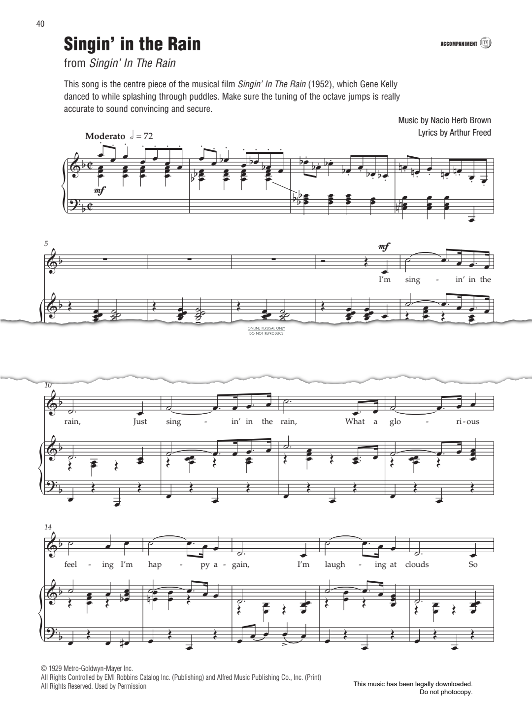 Product picture to: Singin' In The Rain (from 'Singin' In The Rain')
