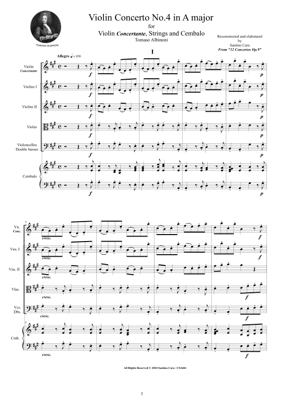 Produktbild zu: Concerto No.4 in A-Dur Op.9Tomaso Albinoni