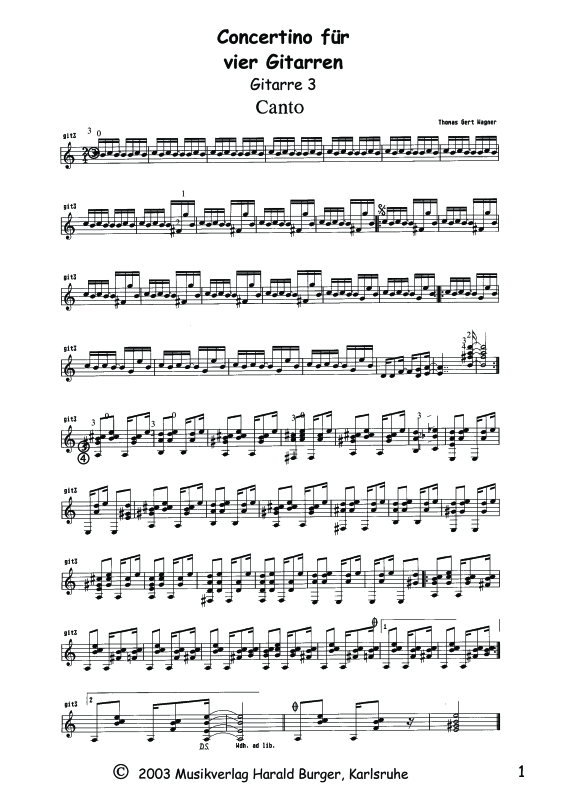 Produktbild zu: Concertino für 4 GitarrenThomas Gert Wagner